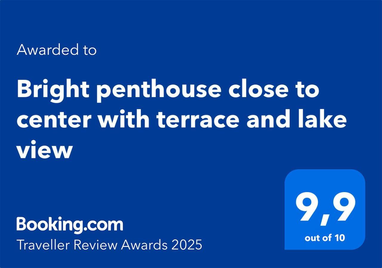 Bright Penthouse Close To Center With Terrace And Lake View 莱科 外观 照片